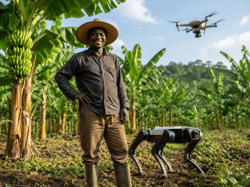 Banana Plantation Digital Twin with Drones, Robot Dogs, LiDAR, and Spatial Data Management on AWS